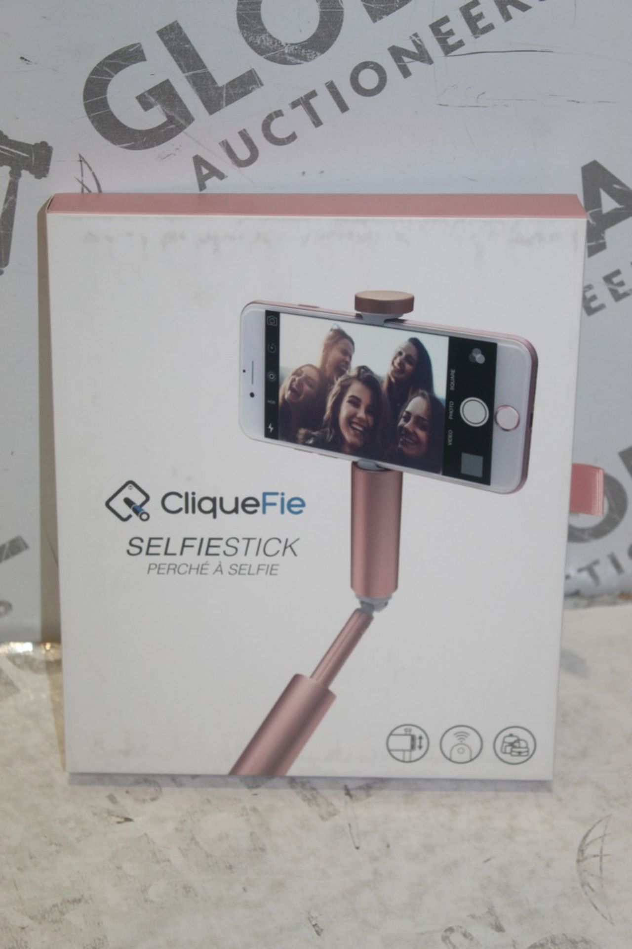 Boxed Cliquefie Rose Gold Selfie Sticks RRP £35 Each (Pictures For Illustration Purposes Only) (