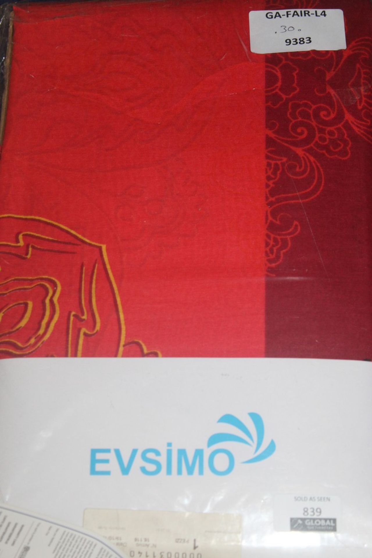 Boxed Evsimo Couture Rosso Duvet Cover Set RRP £50 (9383) (Pictures For Illustration Purposes