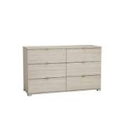 Boxed Dylan Wooden Chest of White Drawers In Shannon Oak RRP £175 (438224) 119.7 x 41.9 x 71.8cm (