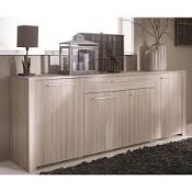 Boxed Berwick Wooden 4 Door Side Board In Shannon Oak RRP £320 (306660) (Dimensions 216x42x81cm) (