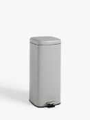 Boxed John Lewis & Partners 30 Litre Grey Pedal Bin RRP £40 (891697) (Pictures Are For