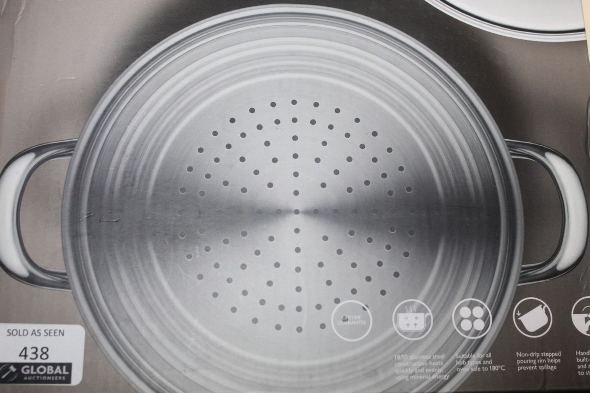 Boxed John Lewis & Partners Classic 20cm Steamer Pan With Lid RRP £50 (46633) (Pictures Are For