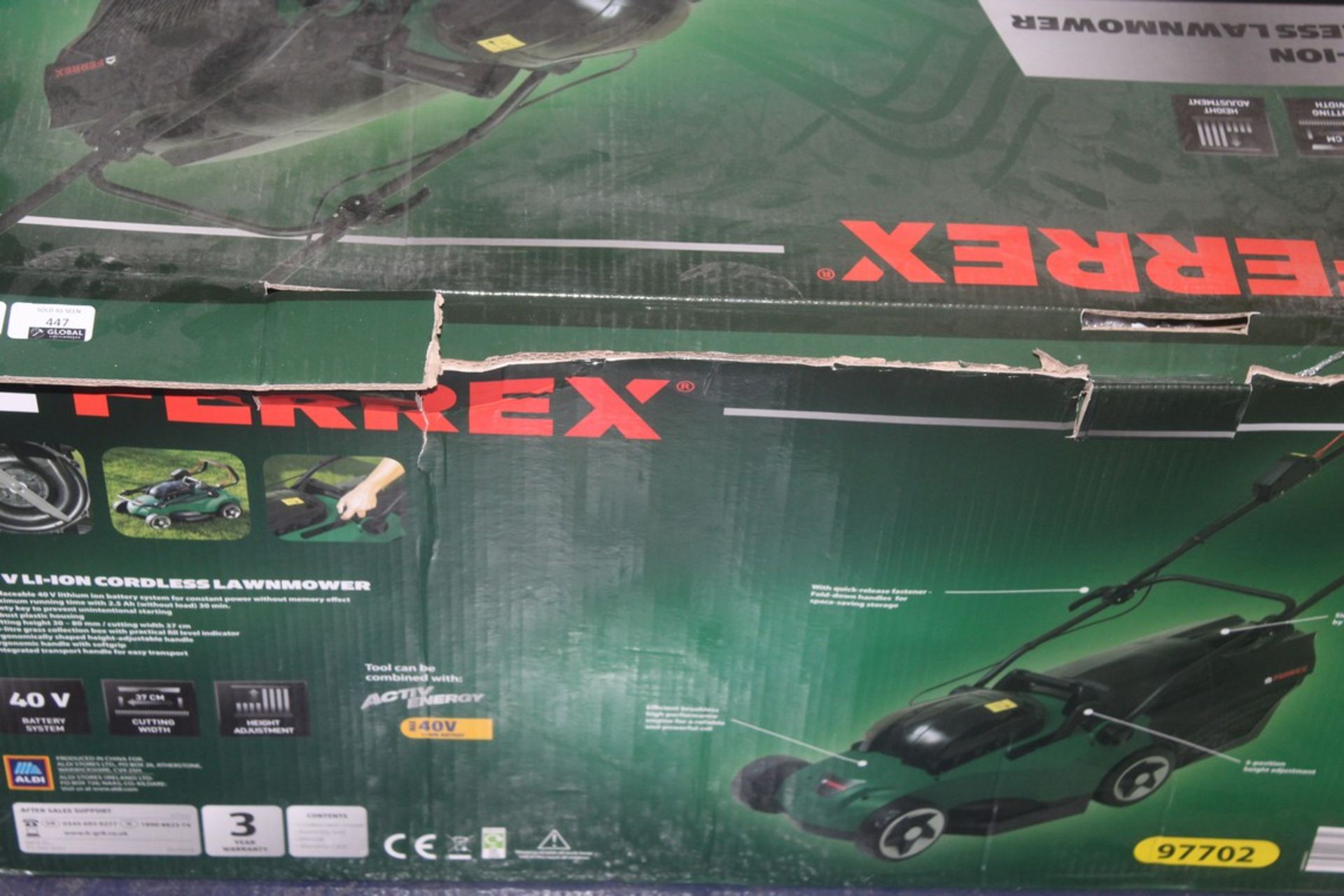 Boxed Ferrex 40V Lithium Iron Cordless Lawnmower RRP £80 (Pictures Are For Illustration Purposes