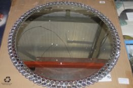 Crystal Frame 80cm Round Wall Mirror RRP £200 (850389) (Pictures For Illustration Purposes Only) (