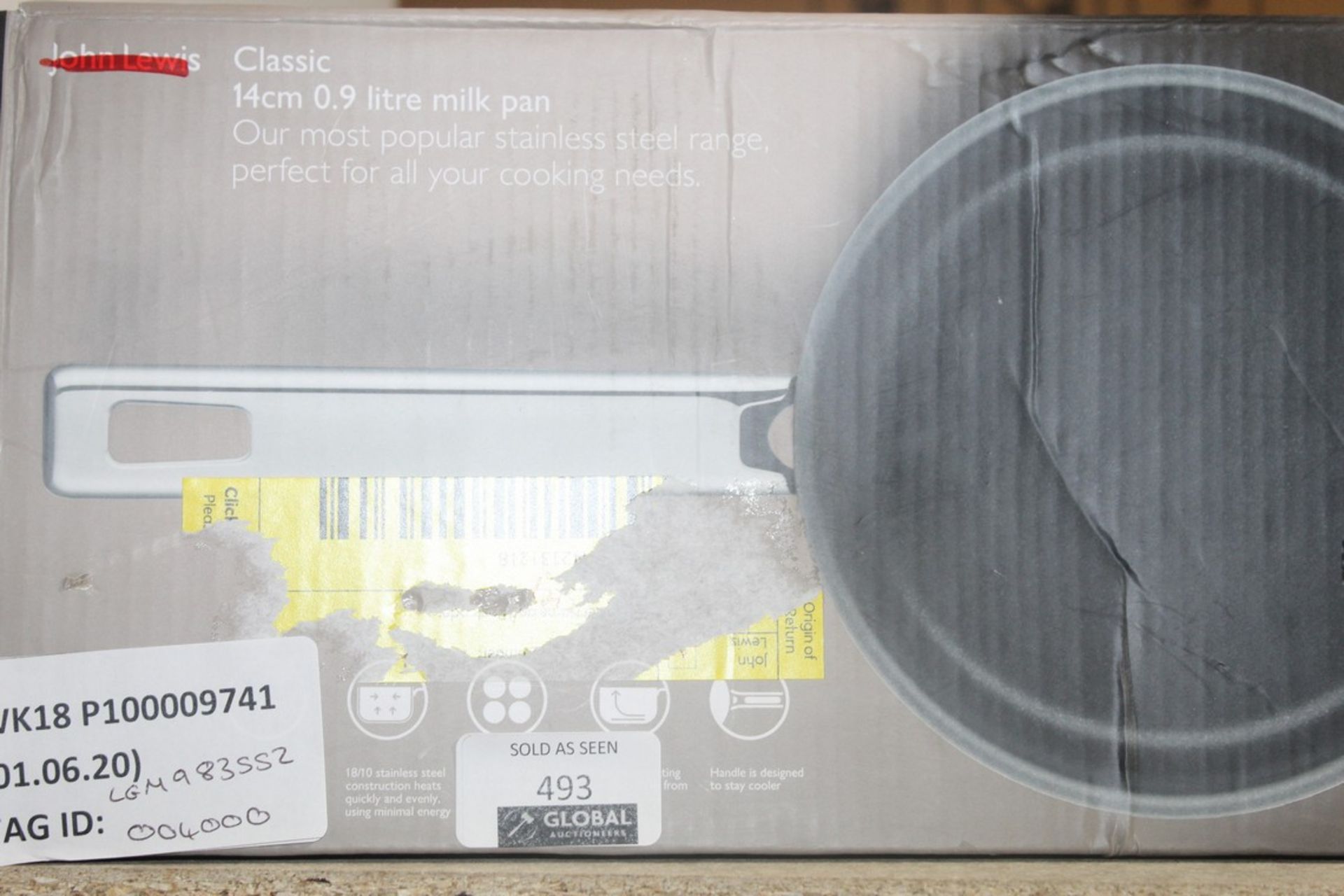 Boxed John Lewis & Partners Classic 14cm Milk Pan RRP £40 (983552) (Pictures Are For Illustration