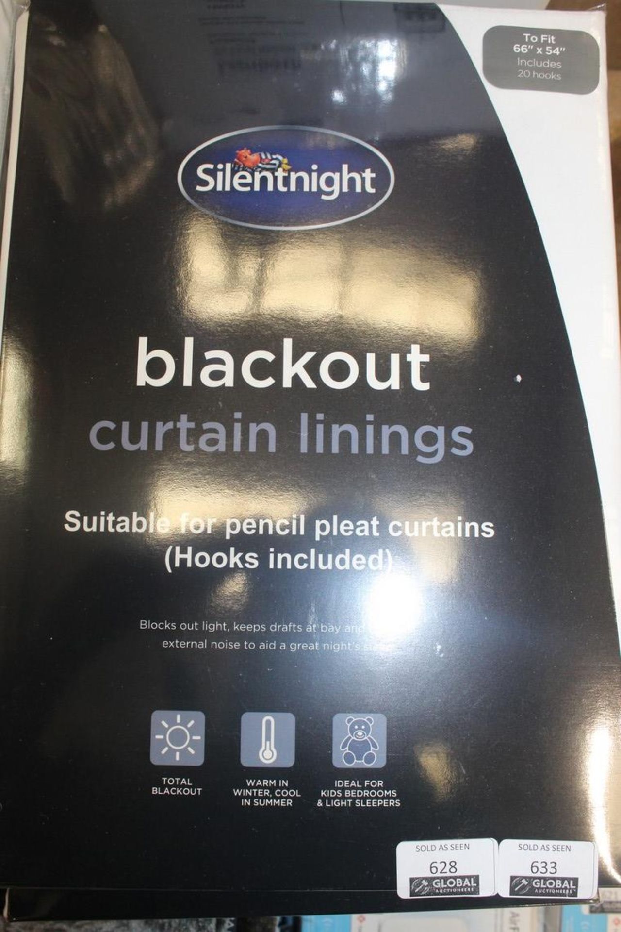 Lot To Contain 2 Brand New Pairs Silent Night 66 x 54" Blackout Curtain Linings RRP £65 (Pictures