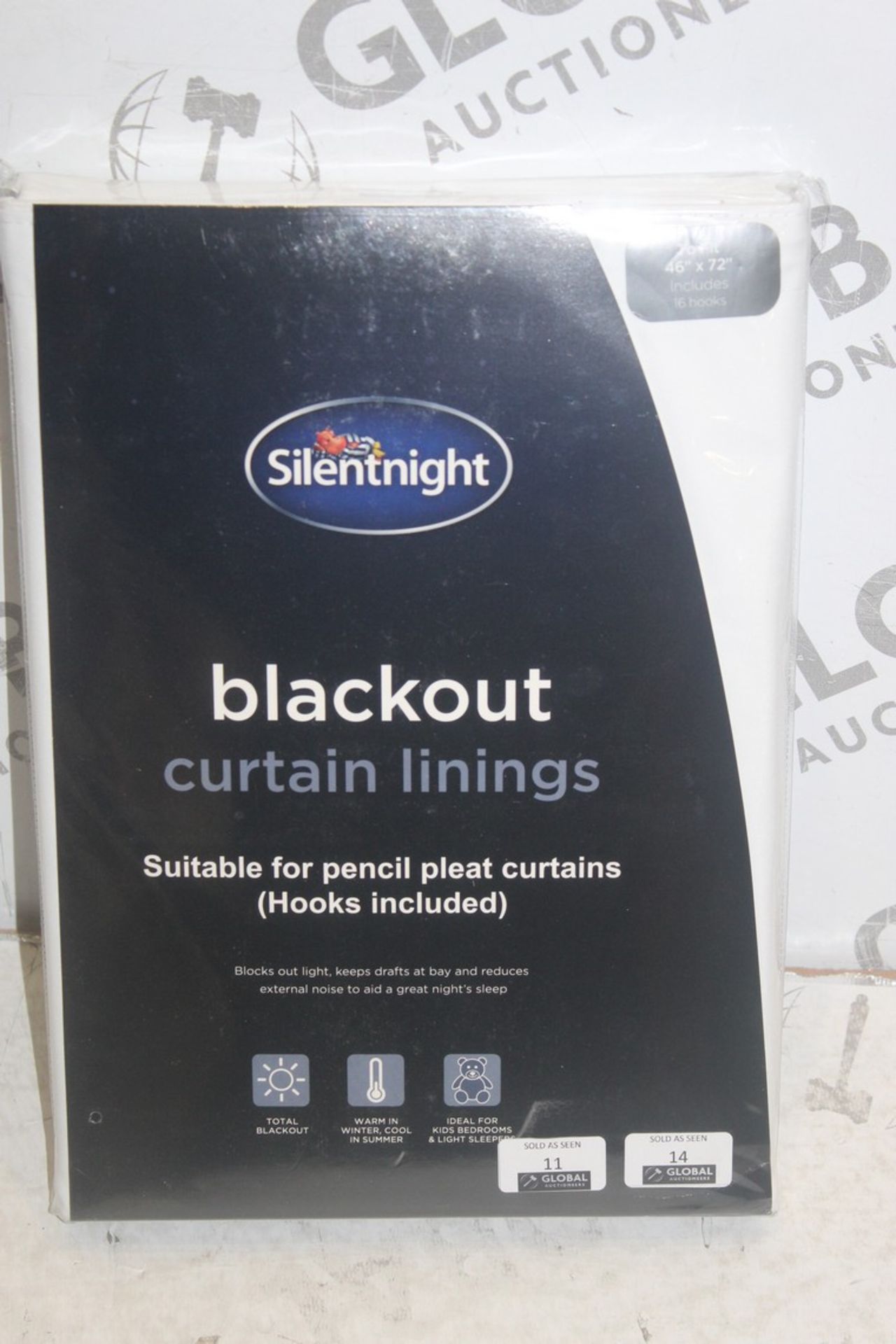 Brand New Pair Of Silent Night 46 x 72" Blackout Curtain Thermal Linings RRP £68