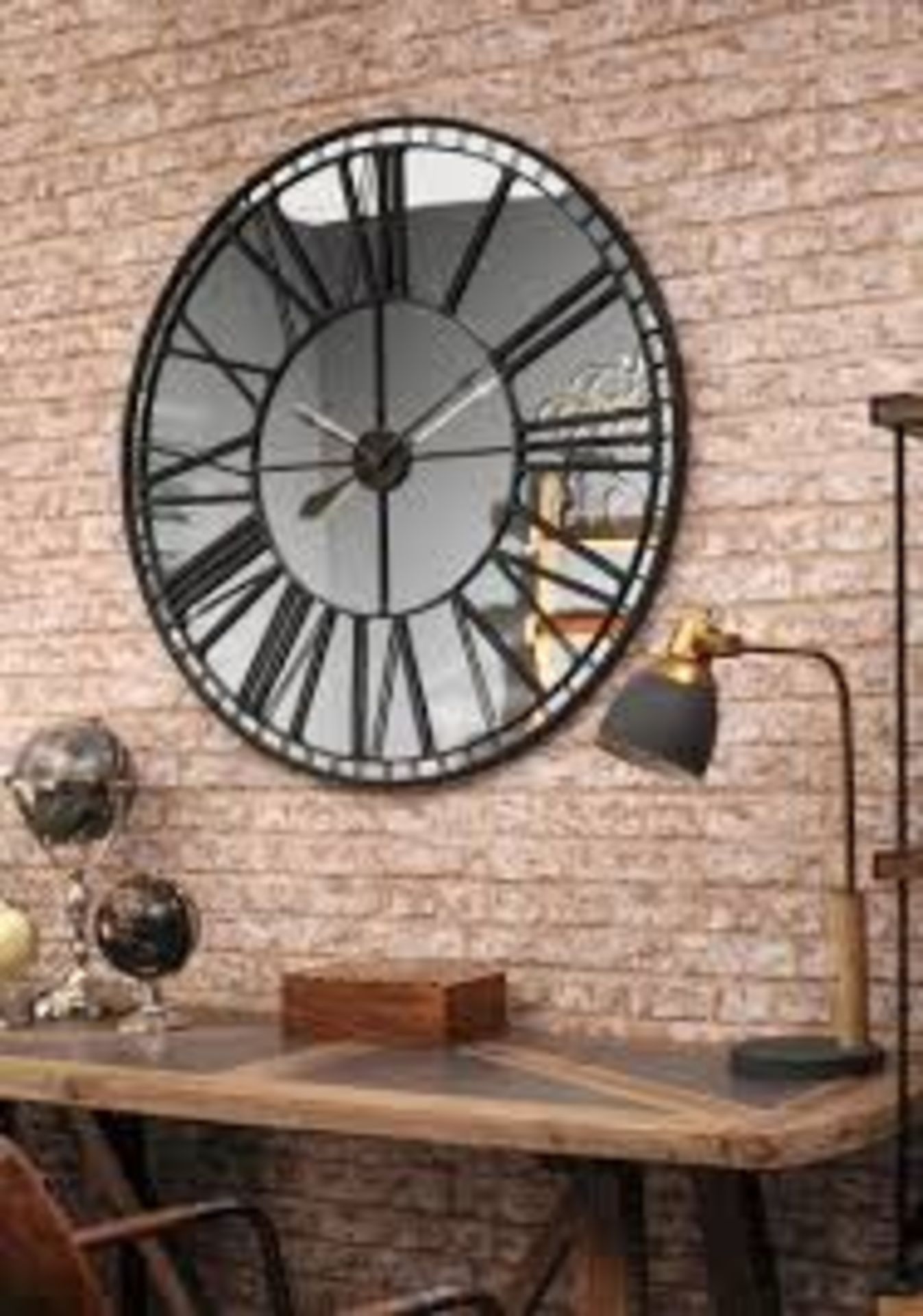 Boxed Libra Distinctive Interior Mirrored Oversized Wall Clock RRP £150 (Appraisals Are Available