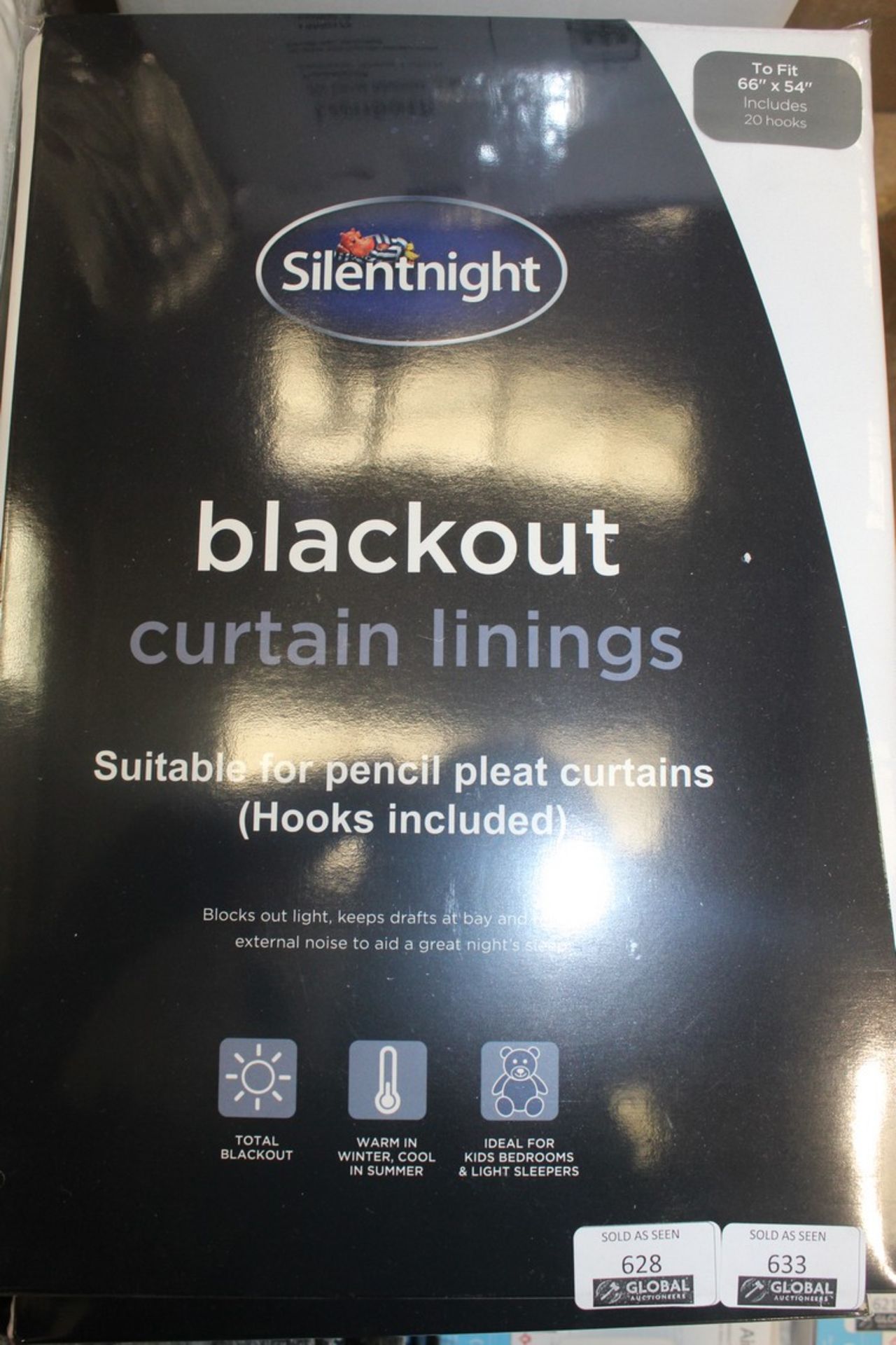 Lot To Contain 2 Brand New Pairs Silent Night 66 x 54" Blackout Curtain Linings RRP £65 (Pictures
