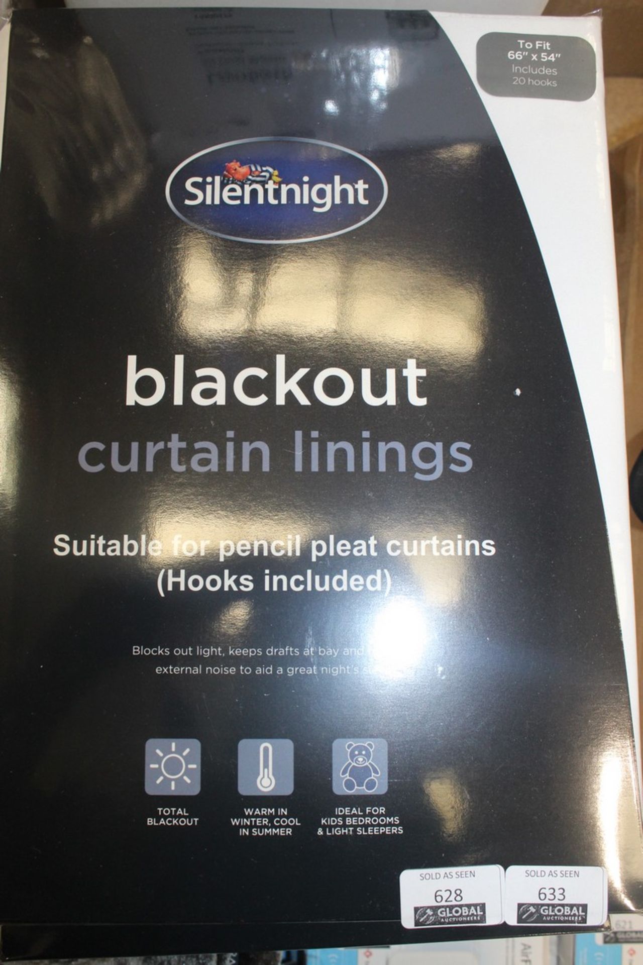 Lot To Contain 2 Brand New Pairs Silent Night 66 x 54" Blackout Curtain Linings RRP £65 (Pictures