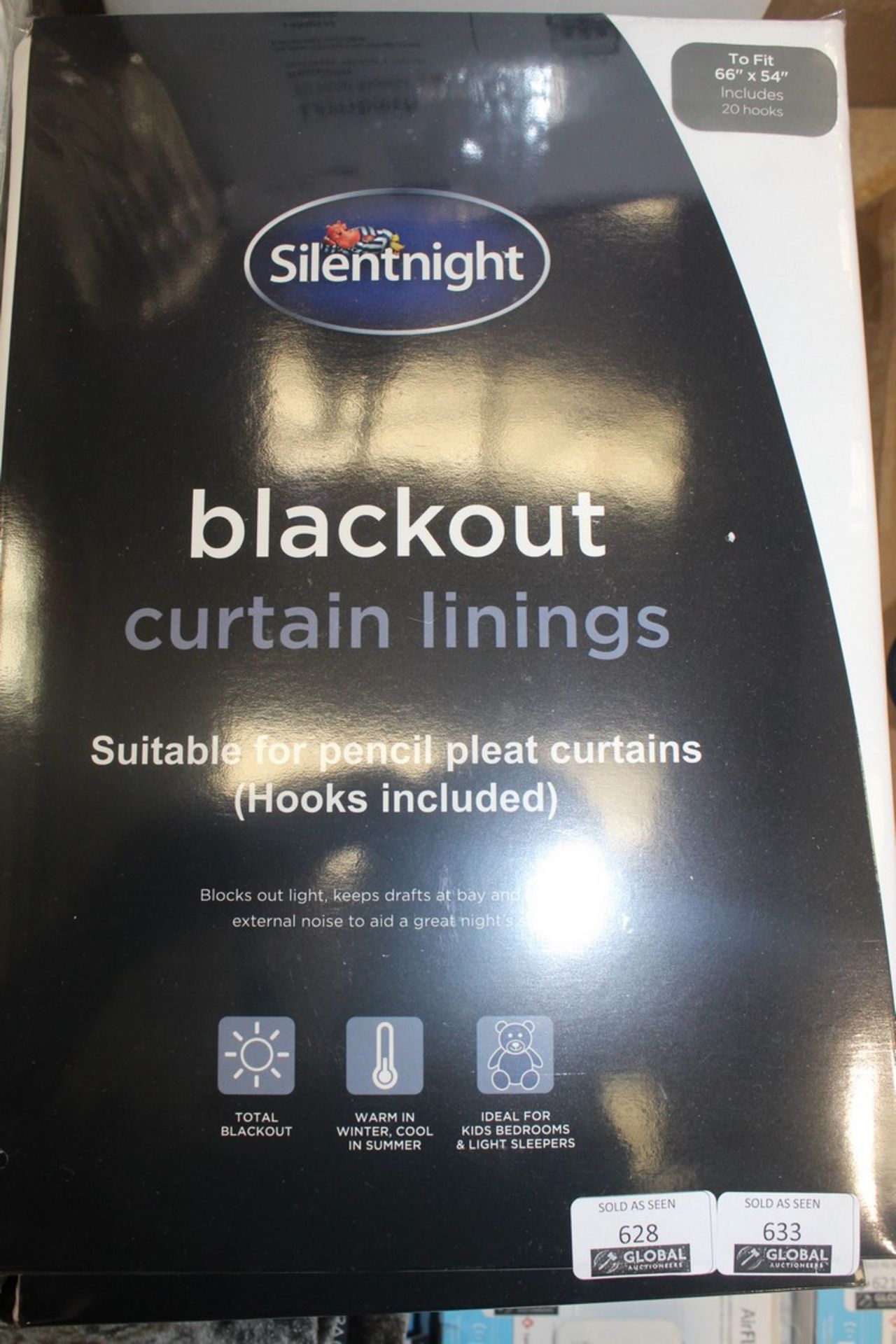 Lot To Contain 2 Brand New Pairs Silent Night 66 x 54" Blackout Curtain Linings RRP £65 (Pictures