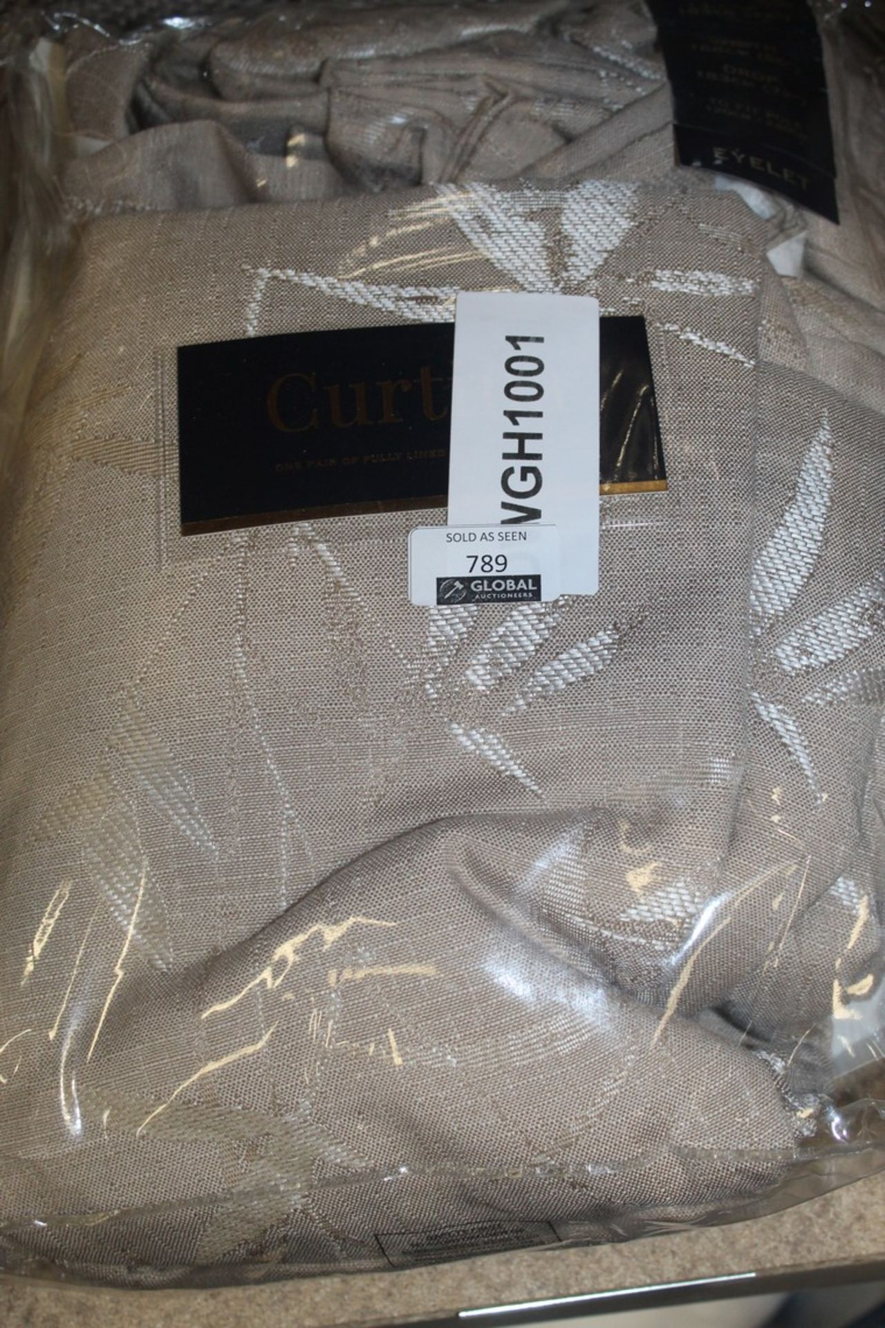 Pair of Curtina 66x72" Eyelet Headed Sagano Natural Curtains RRP £60 (12800) (Appraisals Are