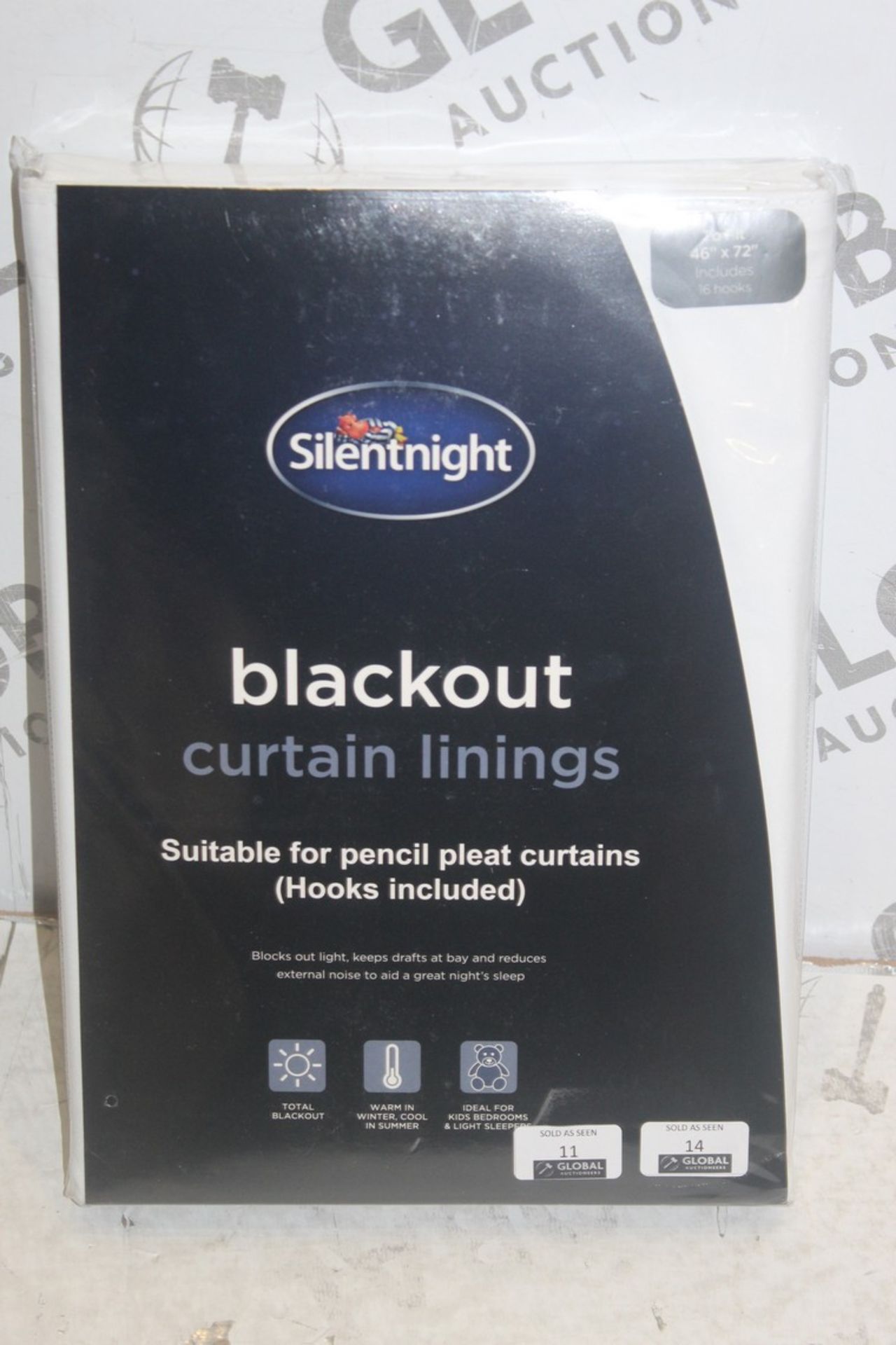 Brand New Pair Of Silent Night 46 x 72" Blackout Curtain Thermal Linings RRP £68