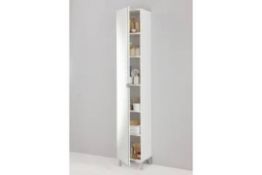 Boxed Tarragona Floor Standing Bathroom Cabinet In White RRP £140 (915-001) 33.5 x 31.5 x 195.5 (