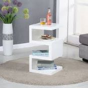 Boxed Trio 33X33X60CM White High Gloss Modern Side Table RRP £160