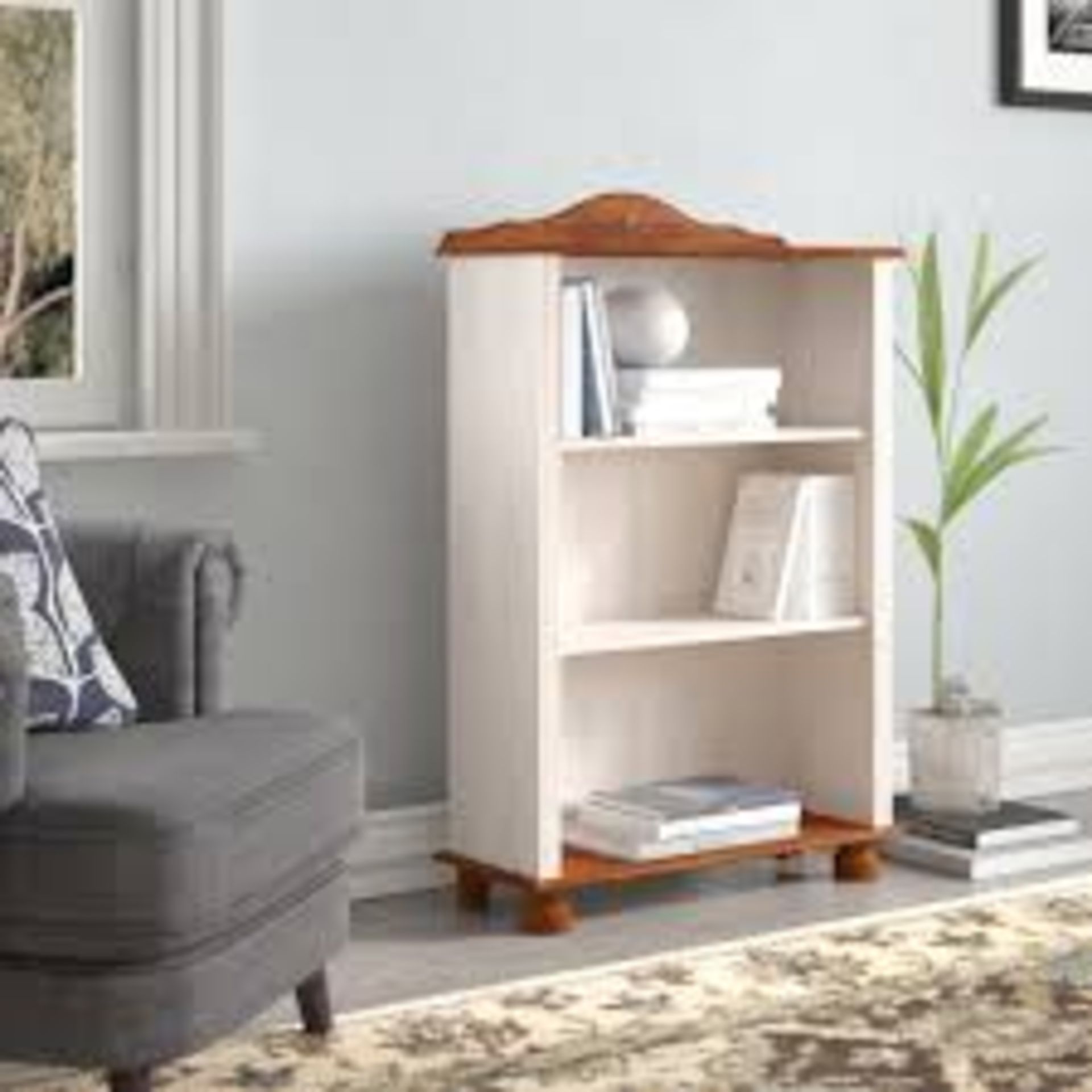 Boxed Wooden Tall Freestanding Alcove Bookcase RRP £125 (18960)