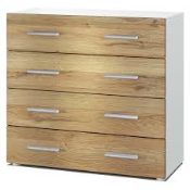 Boxed Pavos Solid Wooden 4 Drawer Chest Of Drawers RRP £100 (18490)