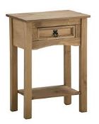 Boxed Vida Design Corona Solid Pine Wooden Single Drawer Console Table RRP £55 (19199)