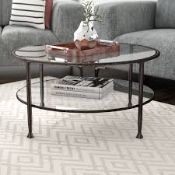 Boxed Casas Black Round Metal Cocktail/Coffee Table RRP £230 (19079)