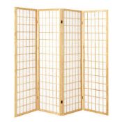 Boxed Wooden 4 Panel Folding Room Divider In Natural RRP £145