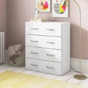 Boxed Nord 4 Drawer Small Wooden Chest Of Drawers RRP £80 (17725)