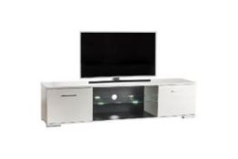 Boxed Warso White High Gloss Front LED TV Stand RRP £255 (416764) (479054) 179.30cm x 43 x 42cm (