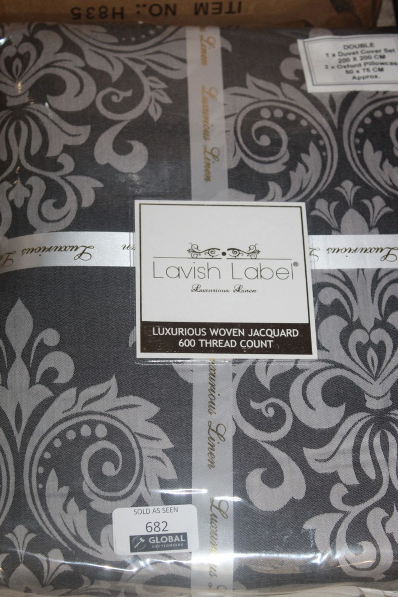 Lavish Label Double Luxurious Woven Jaquard 600 Thread Count Duvet Cover Set RRP £50 (Appraisals Are