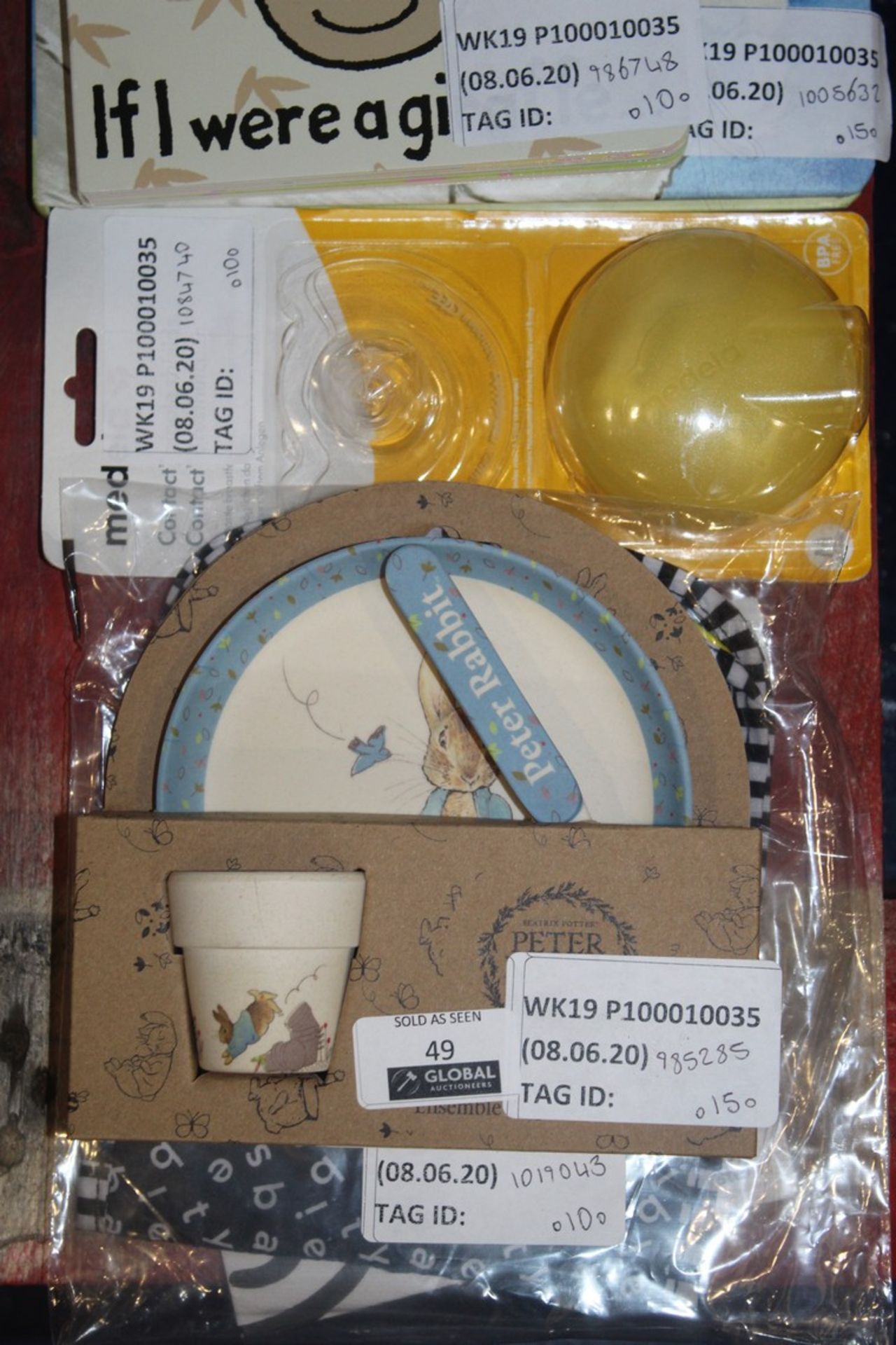 Assorted Items To Include Peter Rabbit My First Egg Cup And Spoon Set, Medela Contact Pads, If I