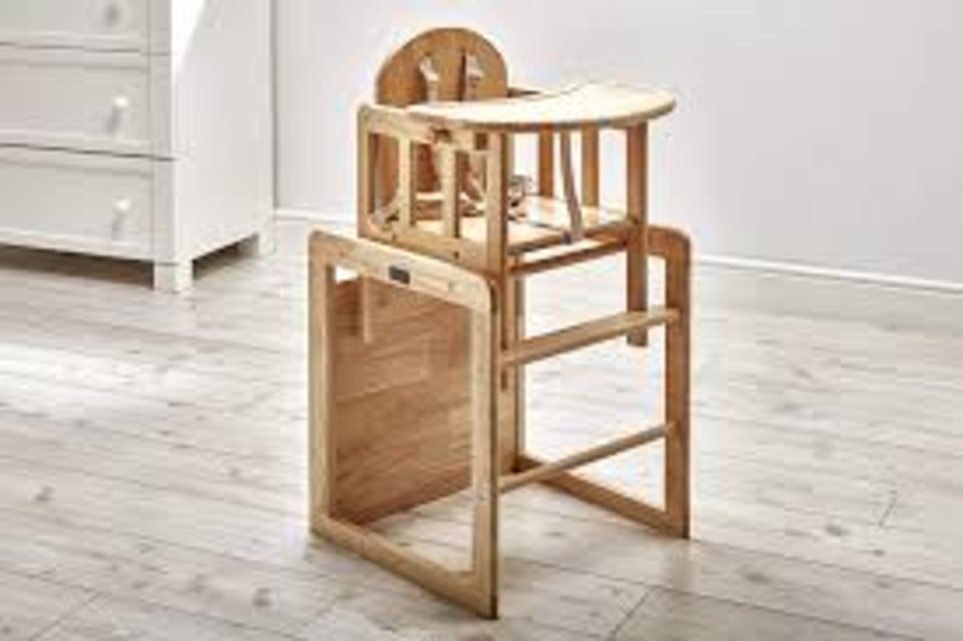 Boxed East Coast Combination Natural Wooden Highchair RRP £75 (98876) (Appraisals Available On