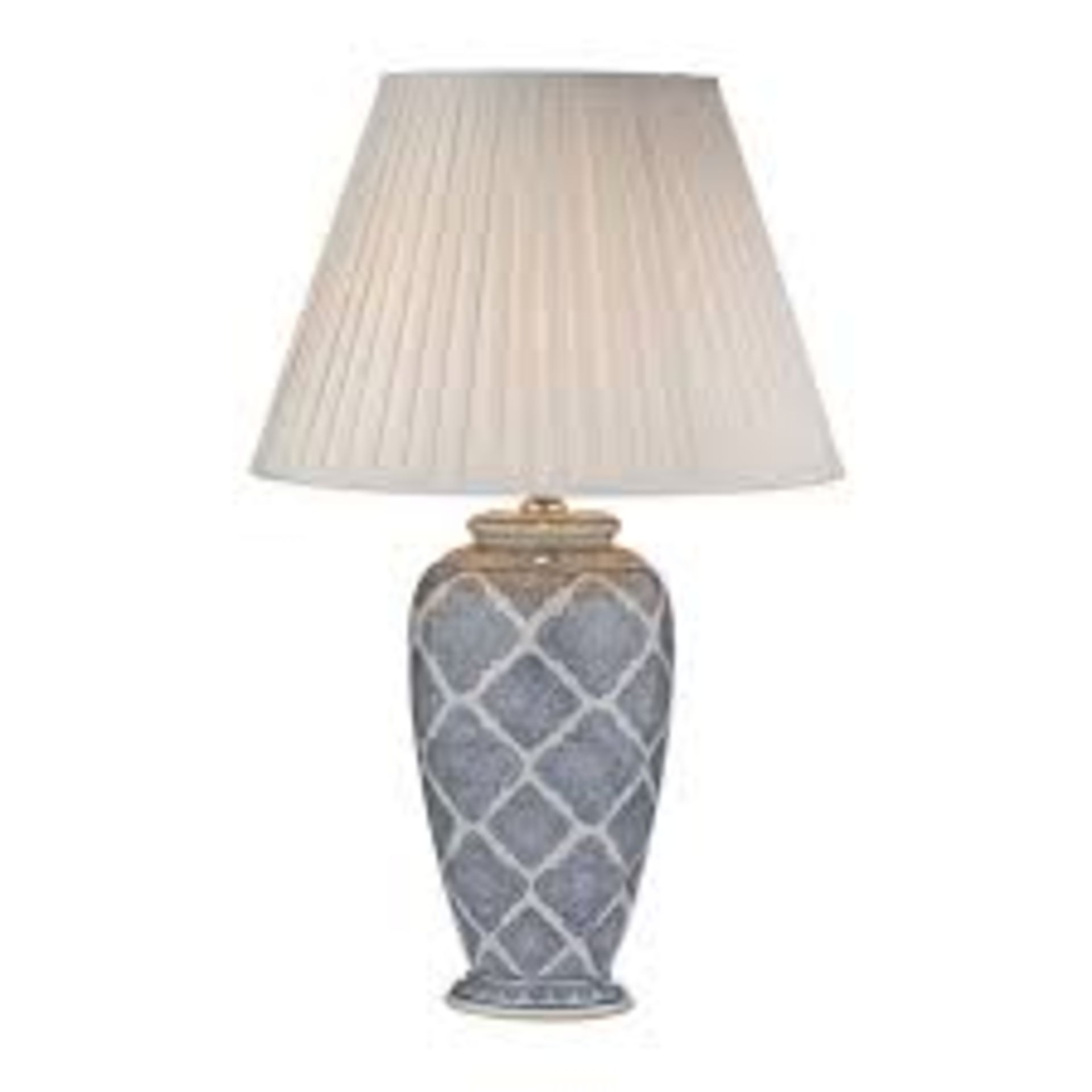 Boxed Darr Lighting Ely Blue And White Finish Table Lamp Base RRP £70 (9492) (Untested Customer