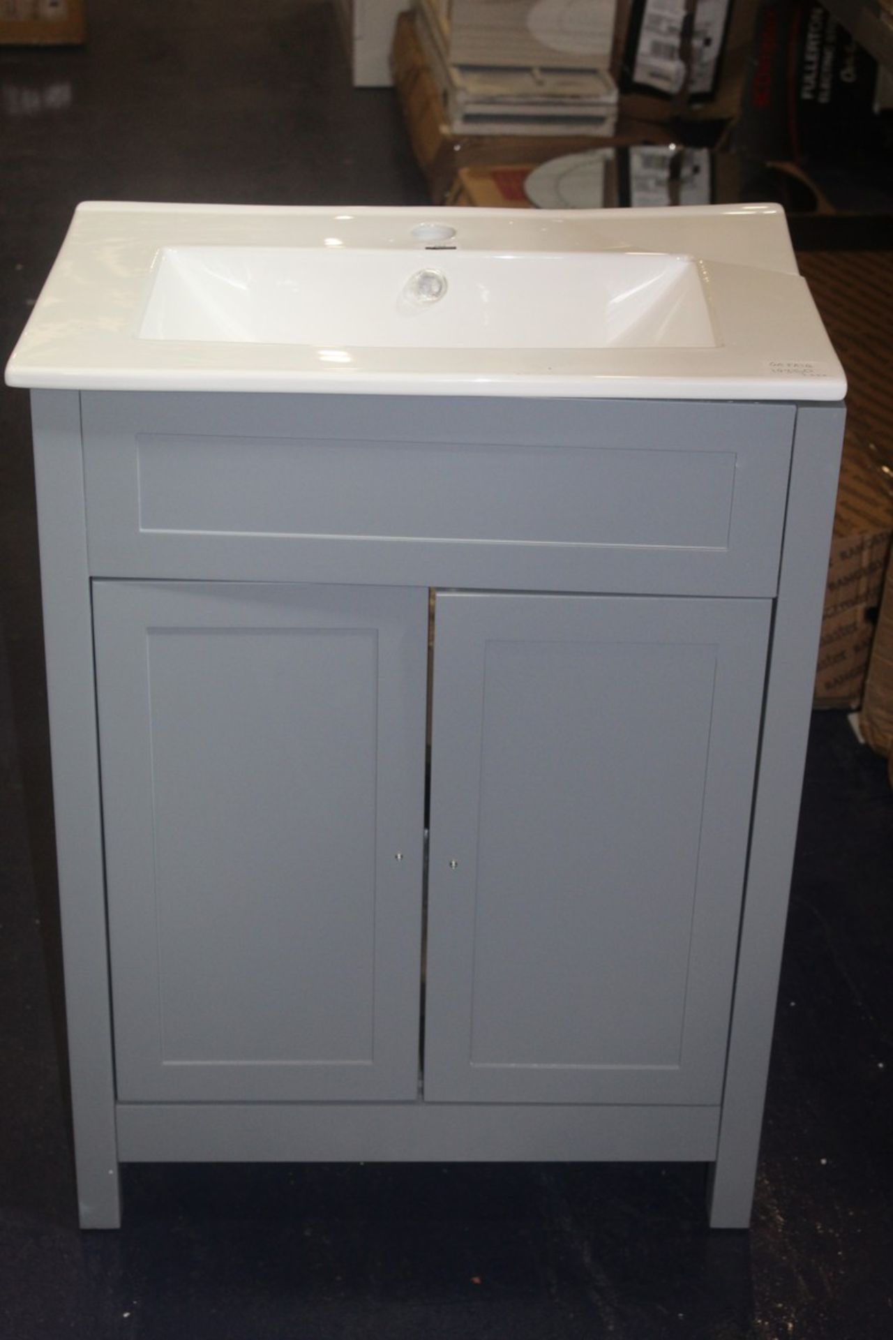2 Door Grey Vanity Unit With Basin (In need of attention) (19350)