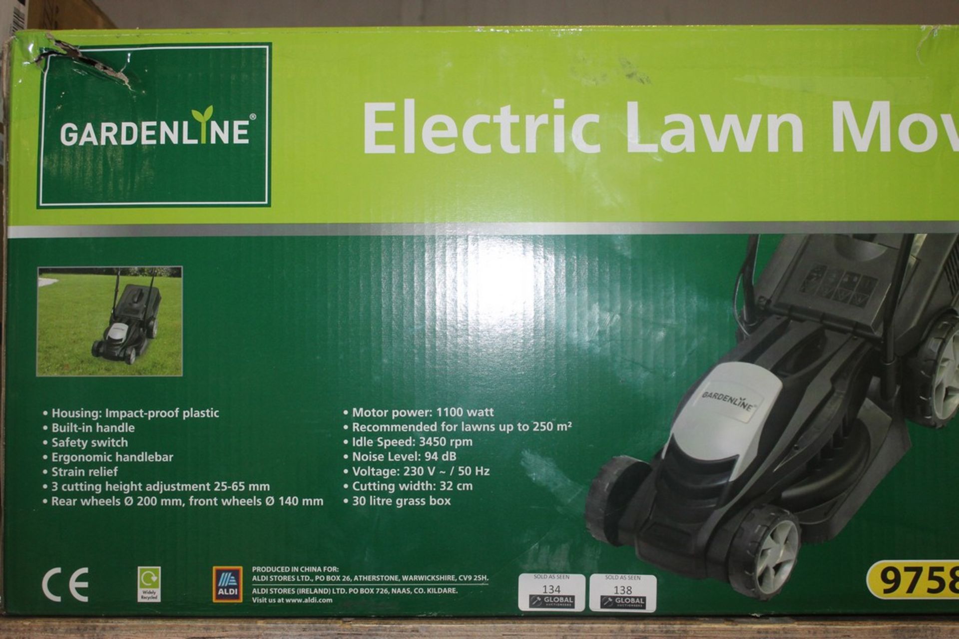 Boxed Garden Line Electric Lawn Mower RRP £50 (Untested Customer Returns)(Appraisals Are Available