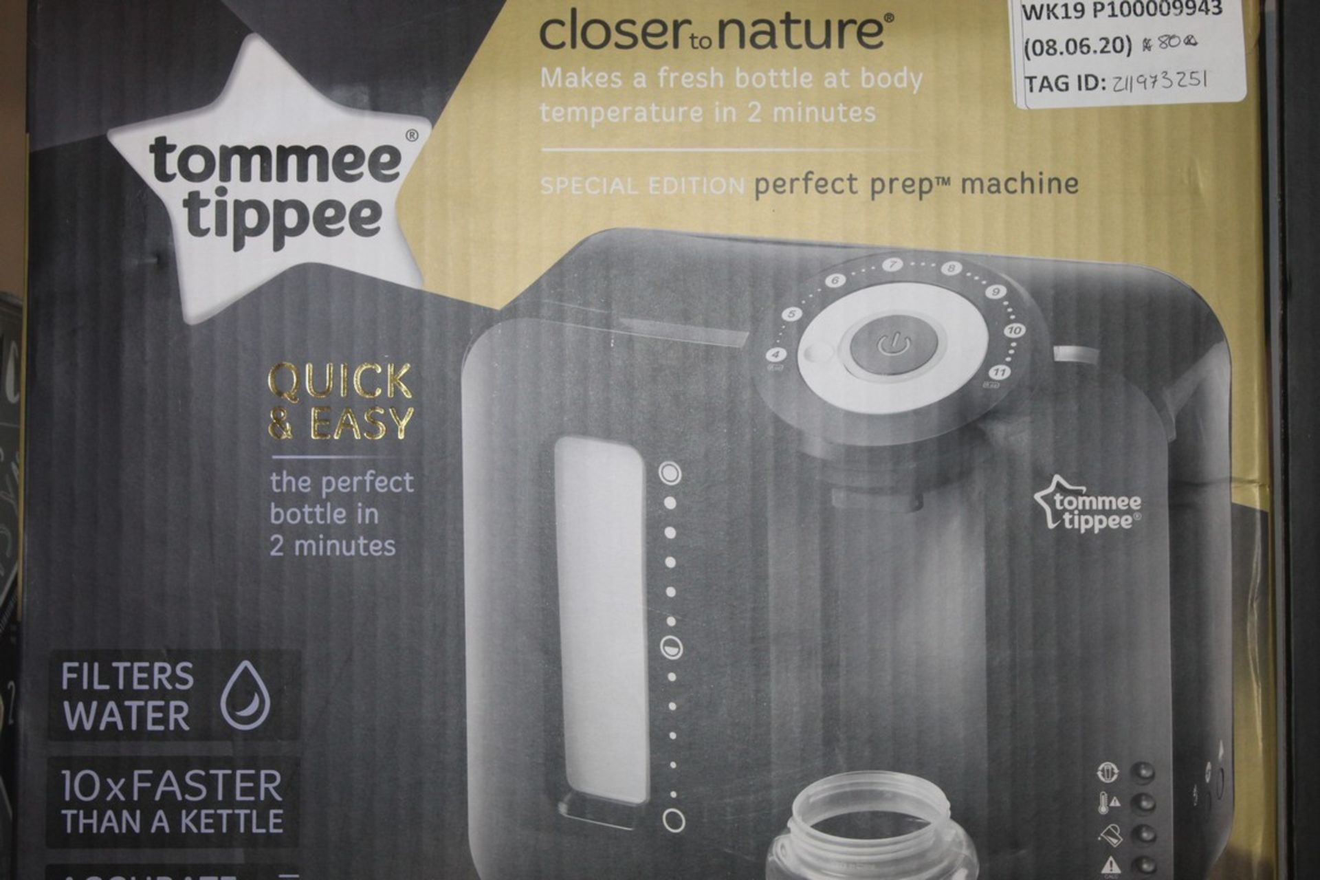 Boxed Tommee Tippee Closer To Nature Perfect Preparation Bottle Warming Station Black Edition RRP £