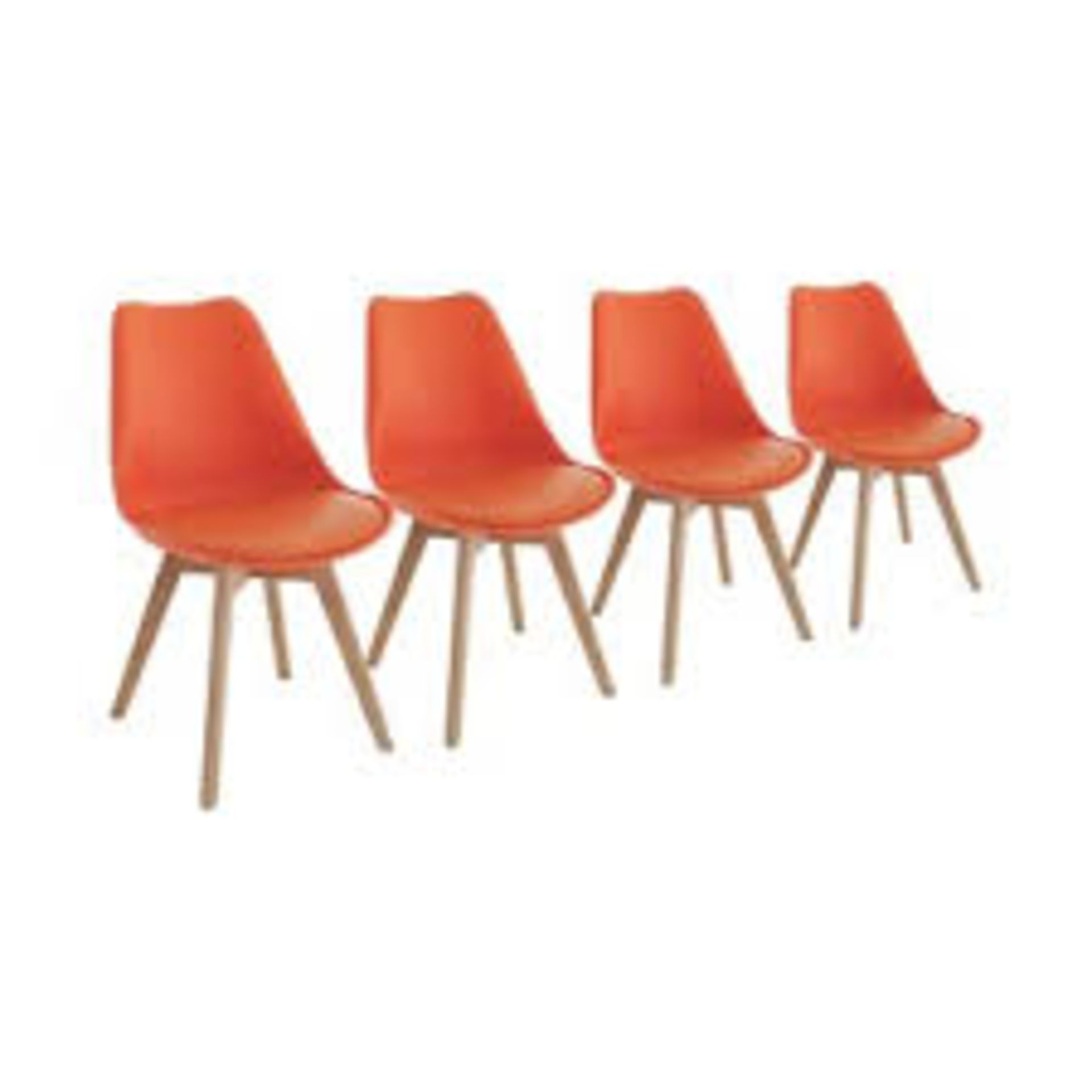 Boxed Set Of 4 Ryder Preston Dining Chairs In Orange RRP £160 (18100) (Pictures Are For Illustration