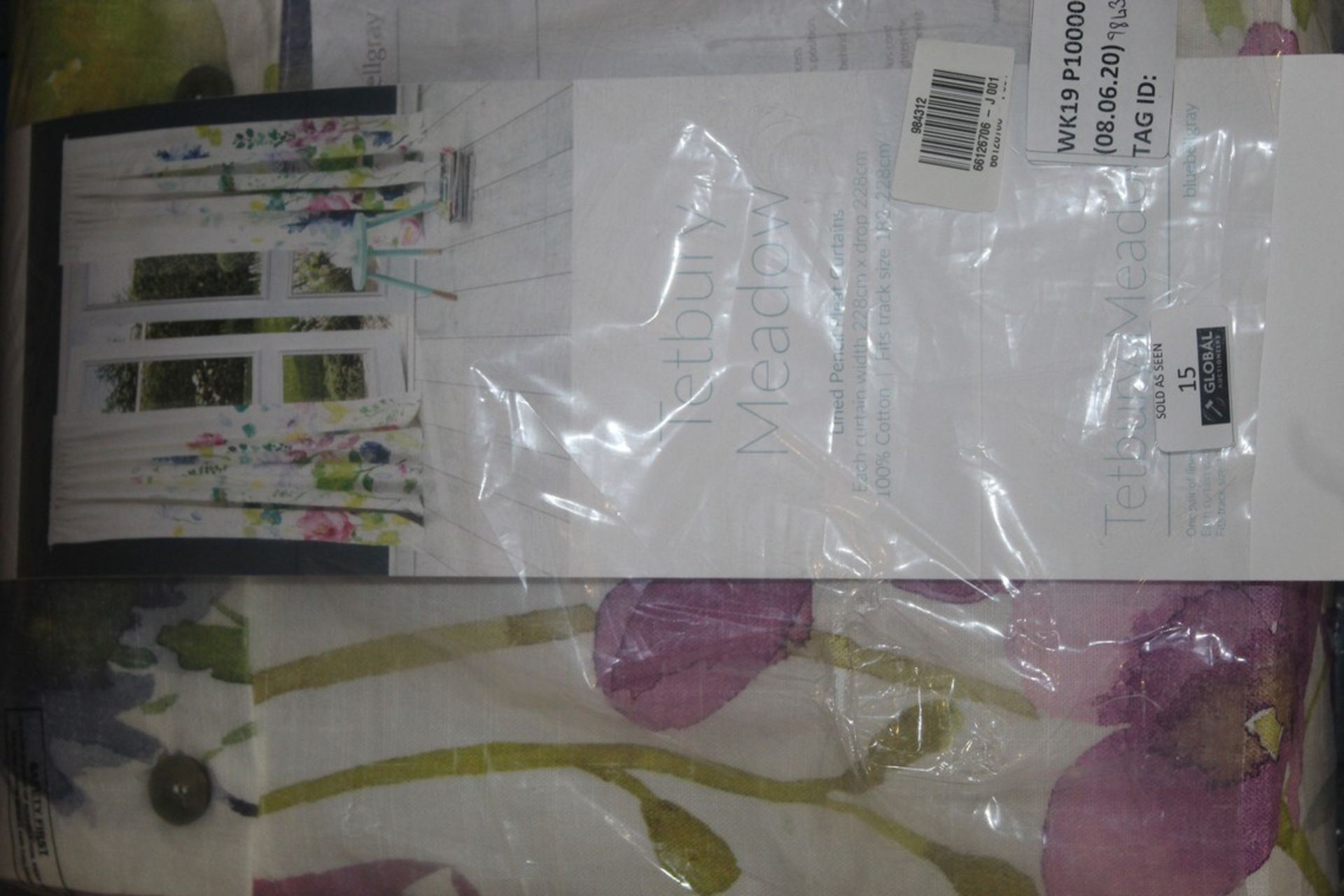 Pair Of Bluebellgrey Tetbury Meadow 228 x 228cm Lined Pencil Pleated Curtains RRP £220 (Pictures Are