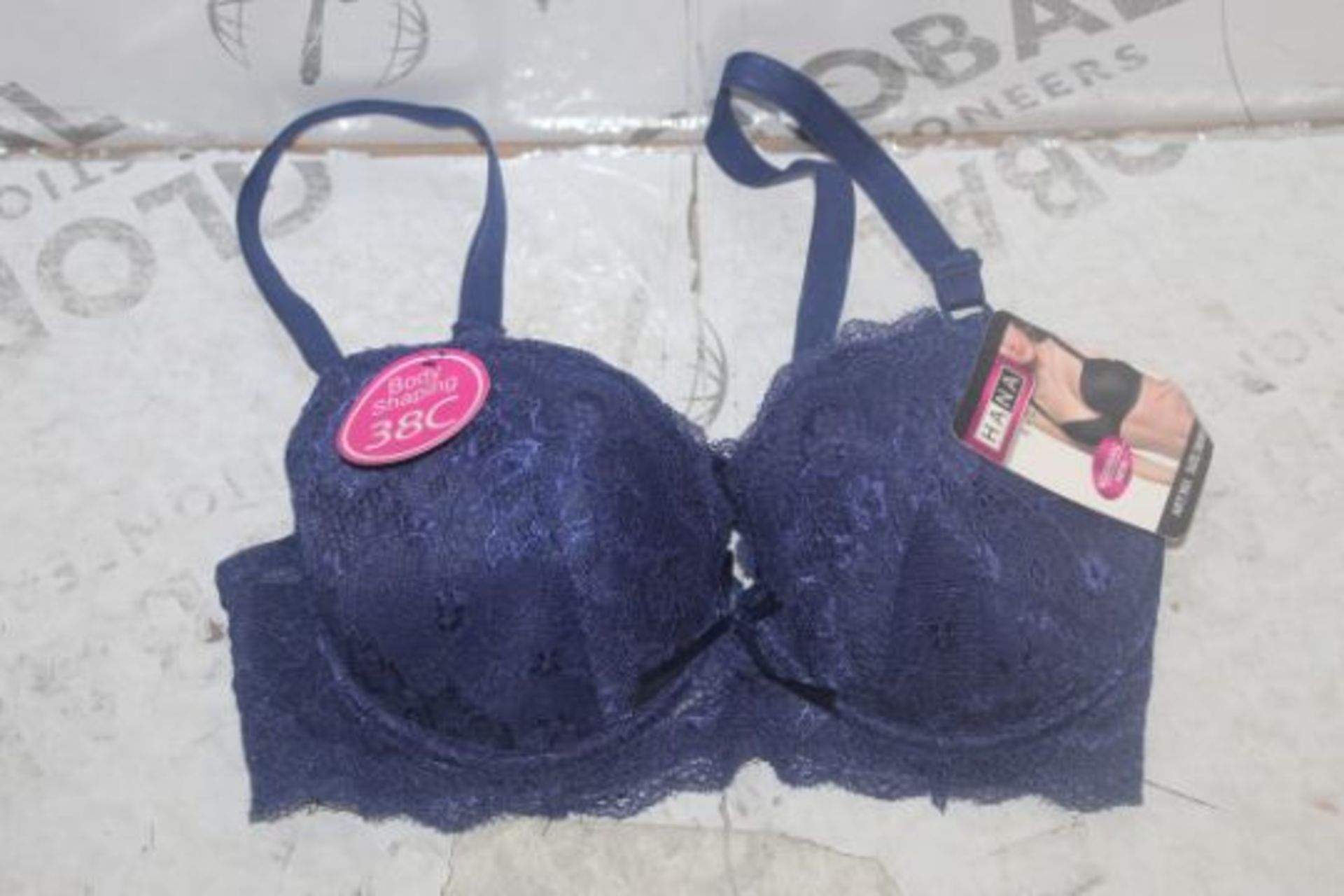 Lot To Contain 3 Packs Of 6 Navy Blue Hana 393 Ladies Bra's Sizes To Include 38C , 40C, 42C, 44C,