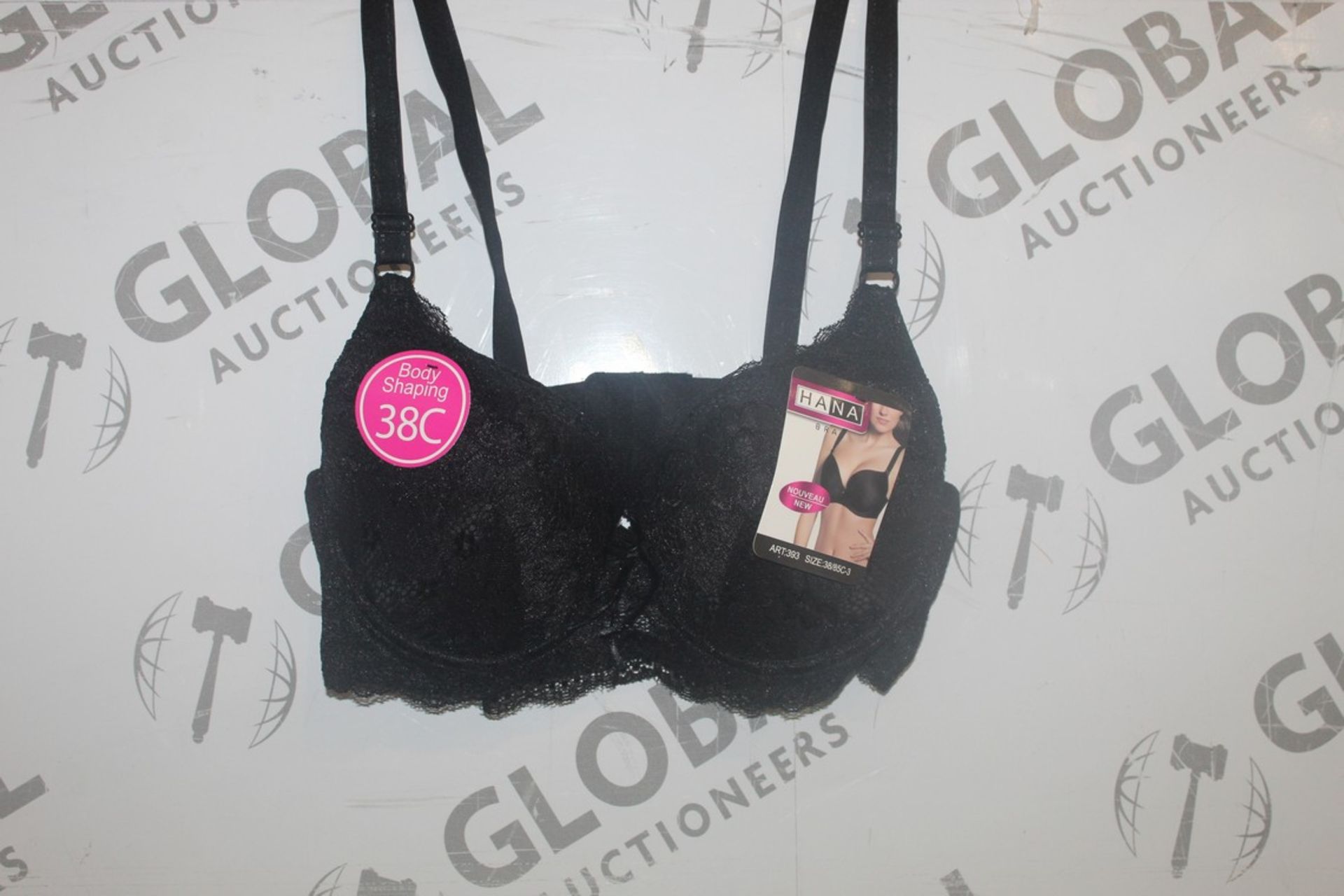 Lot To Contain 3 Packs Of 6 Black Hana 393 Ladies Bra's Sizes To Include 38C , 40C, 42C, 44C, 46C,