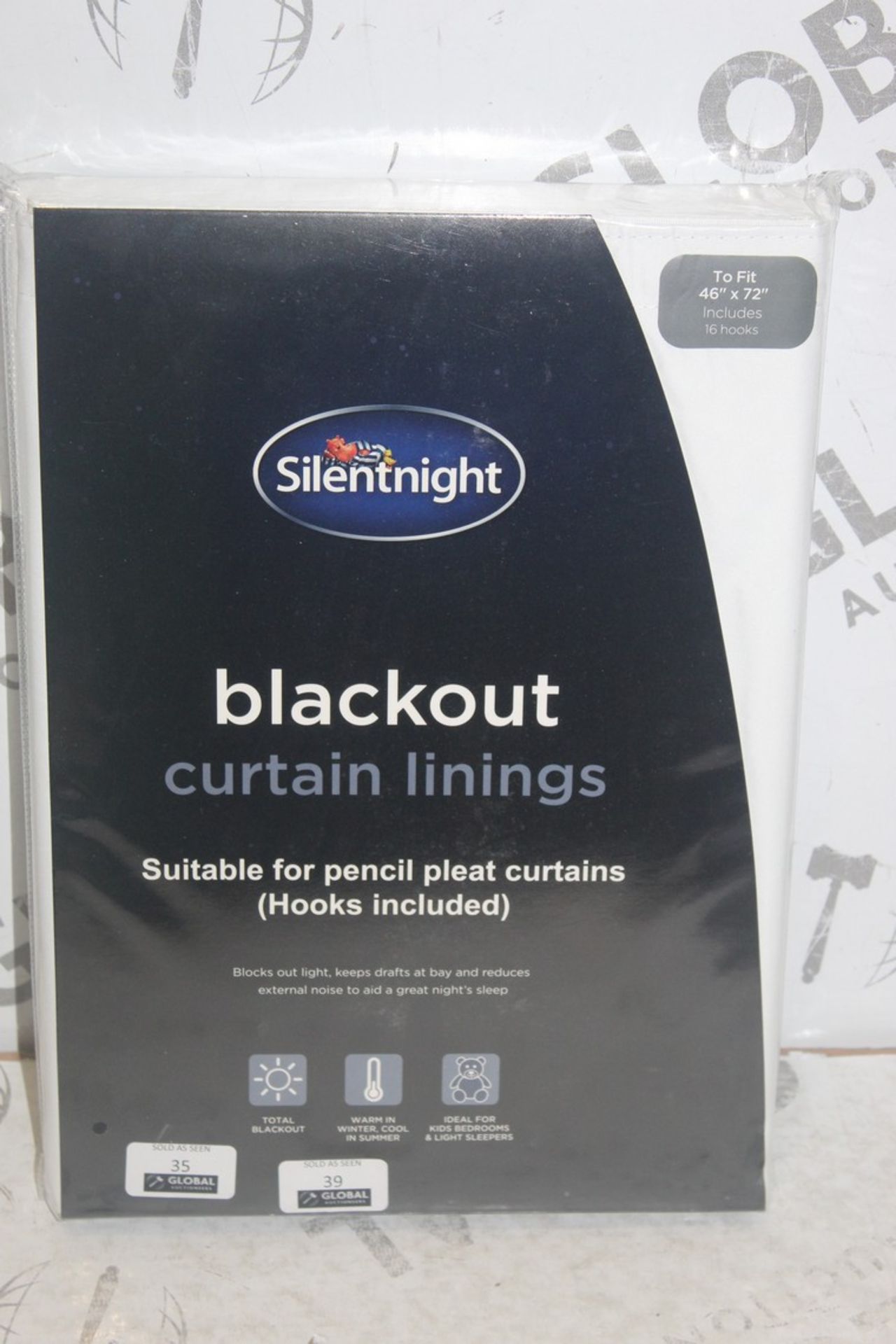 Brand New Pair Of Silent Night 46 x 72" Curtain Blackout Linings RRP £68 (Pictures Are For