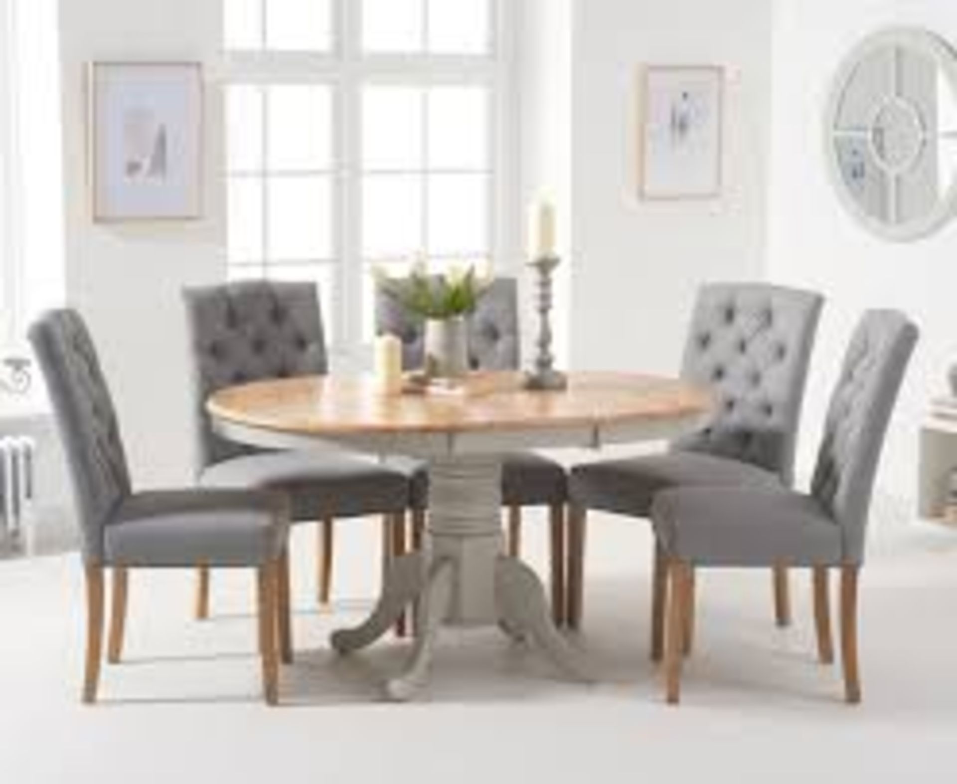 Boxed Espom Grey Oak Extending Table RRP £400 (CHAIRS NOT INCLUDED)