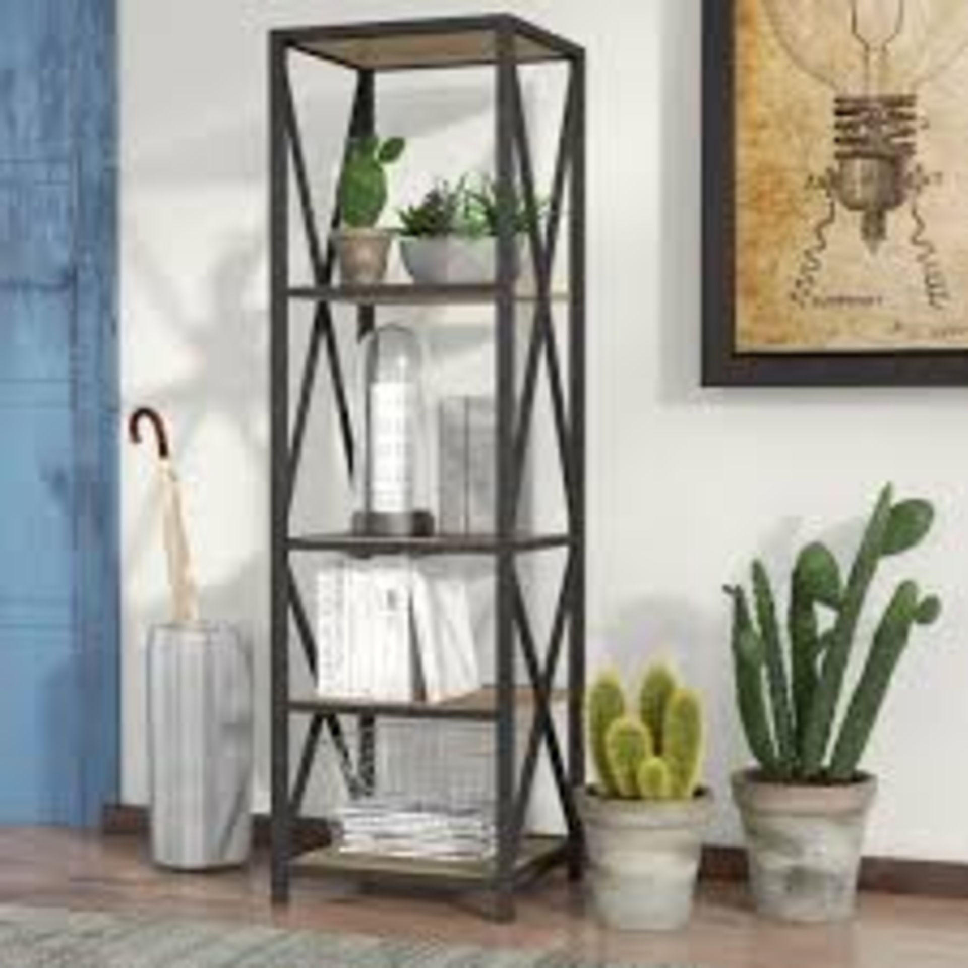 Boxed Augustus X-Frame Designer Bookcase RRP £95 (18960)