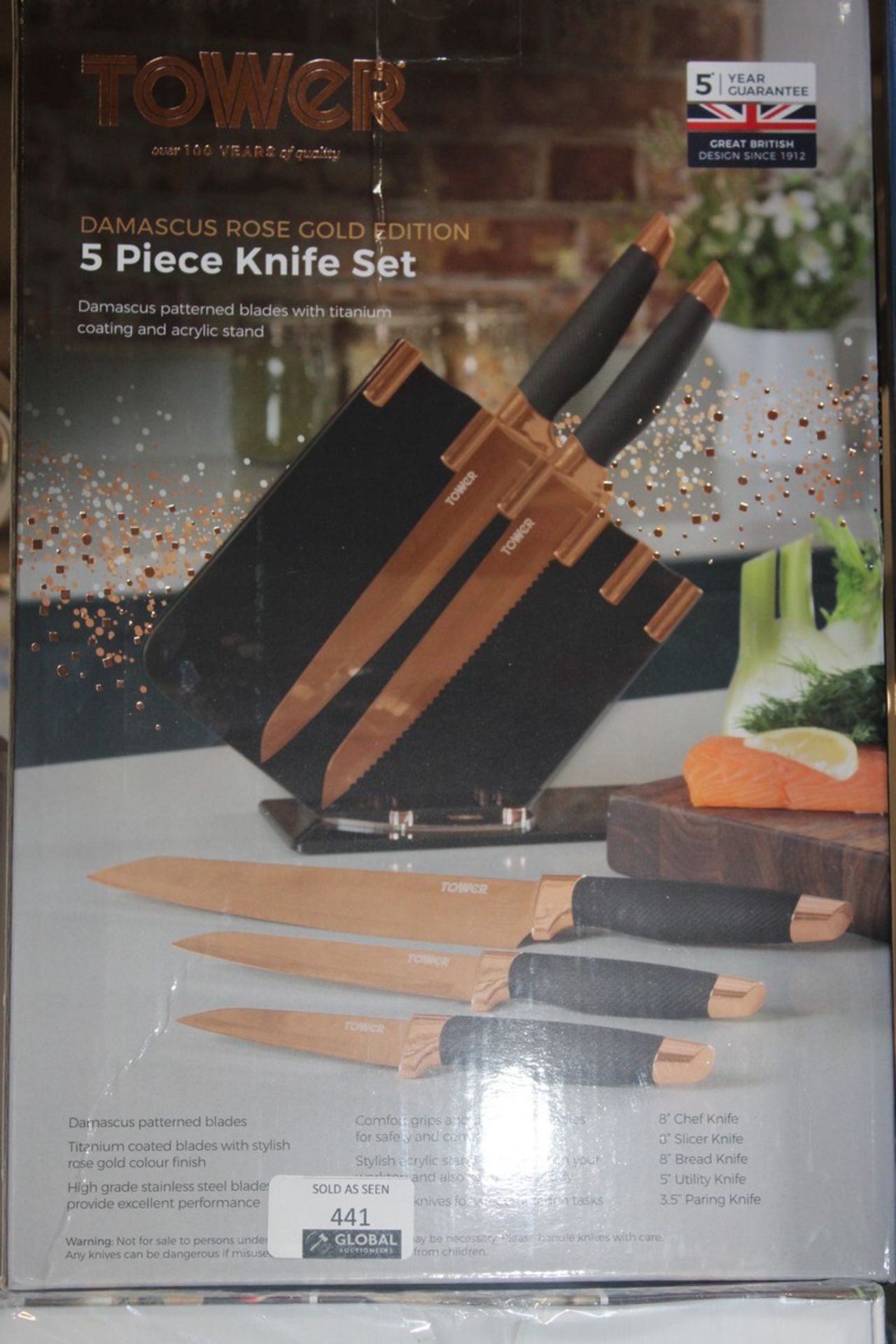 Boxed Assorted Tower 5 Piece Knife Block Sets RRP