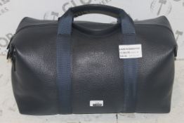 Ted Baker Navy Blue Leather Weekender Holdall RRP