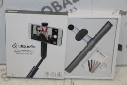 Boxed Cliquefie Space Grey Selfie Sticks RRP £35 E