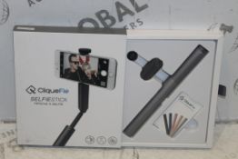 Boxed Cliquefie Space Grey Selfie Sticks RRP £35 E