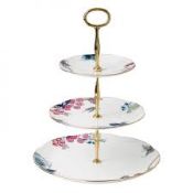 Boxed Wedgewood Butterfly Bloom 2 Tier Cake Stand