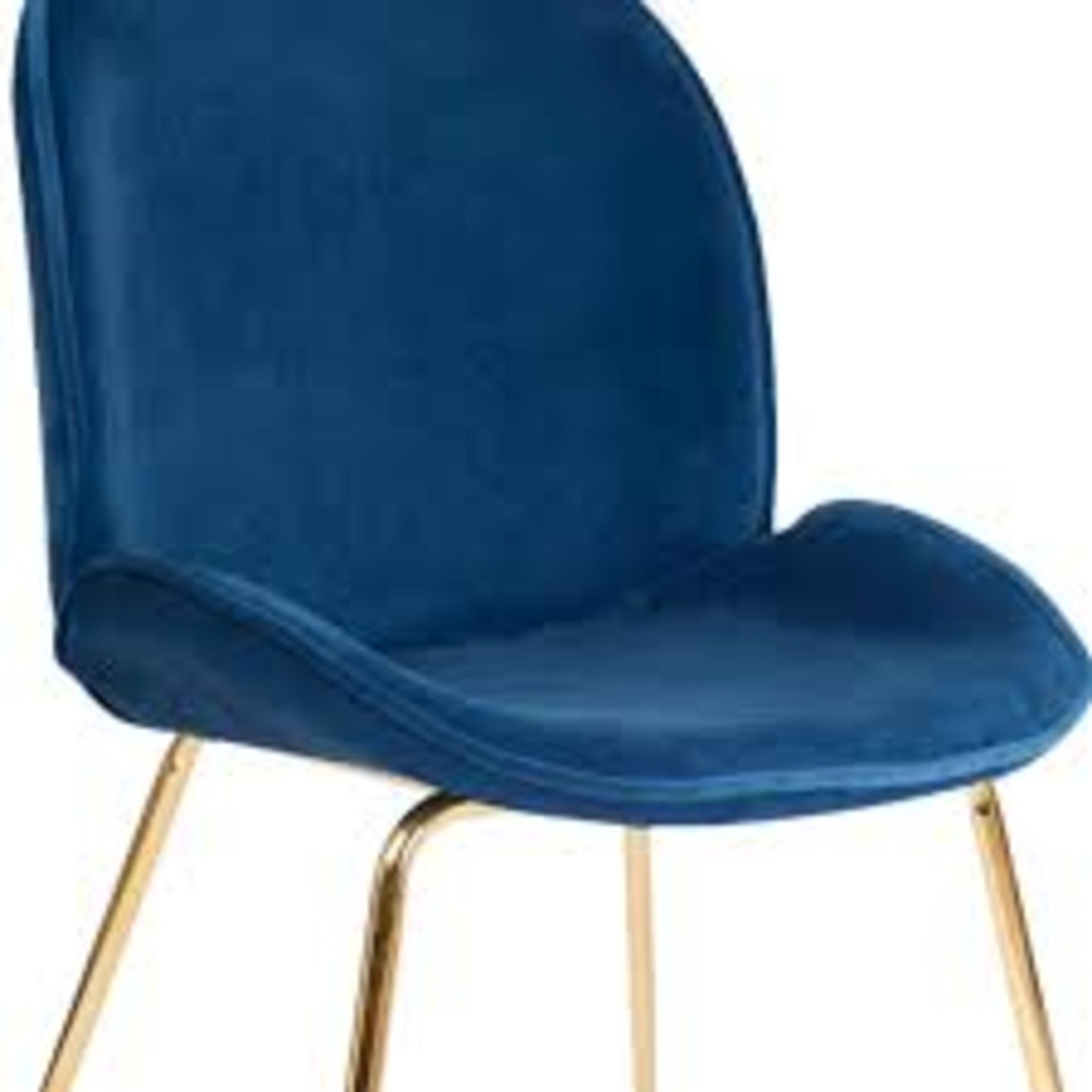 Boxed Pack Of 2 Blue Velvet Designer Dining Chairs