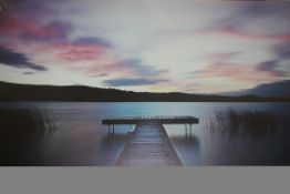 Dusk On The Stock Seascape Photographic Print On Canvas RRP £60 (14571) (Pictures For Illustration