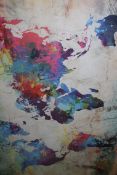 Multi-coloured World Map Canvas Wall Art Picture RRP £110 (14571) (Pictures For Illustration