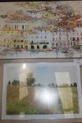 Lot To Contain 2 Assorted Items To Include Jackie Bradley Town Canvas & Framed Cottage & Meadow