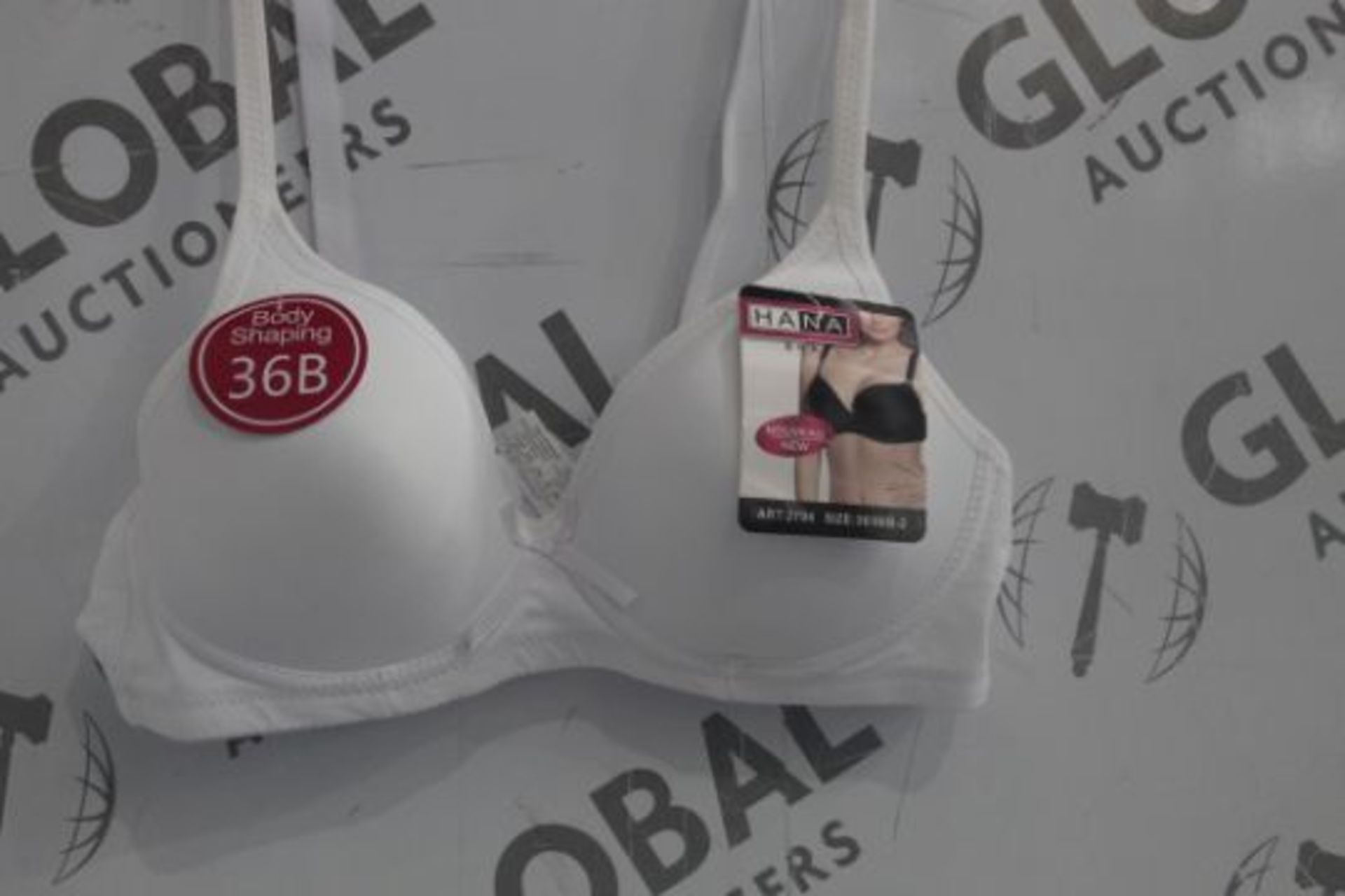 Lot To Contain 3 Packs Of 6 White Hana 2704 Ladies Bra's Sizes To Include 36B , 38B , 40B , 42B ,